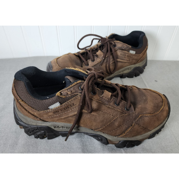 Merrell Moab Adventure J91825 Waterproof Brown Leather Shoes Men's Size 8 - Picture 1 of 6